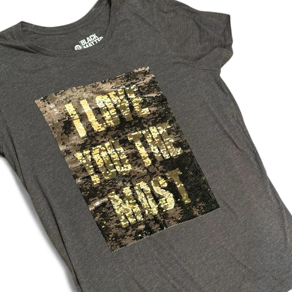 Black Matter Reversible Sequin Tee